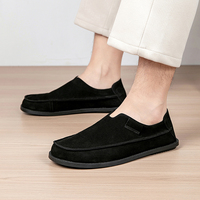 Mocassins en cuir véritable pour hommes, deux pièces, souples et confortables, chaussures décontractées monobloc, rembourrées, élargies, antidérapantes, toutes saisons