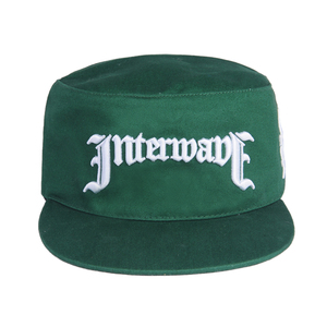 Casquette de baseball vintage rétro ronde à 2 panneaux verte pour adultes, en coton, avec sangle en cuir, style pillbox, à dessus plat, pour hommes, vente en gros - Product Image 5