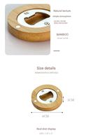 Ouvre-bouteille rond en bambou naturel 100% Ouvre-bouteille de bière en bois avec logo personnalisé