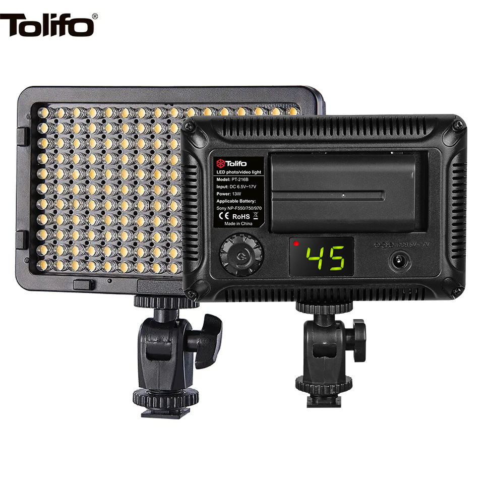 Tolifo China Factory fornitore da 3200K a 5600K temperatura di colore riprese video ad alta luminosità led Photo light Camera Light