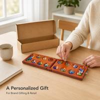 Jeu de société Mancala en bois pliable avec pierres en verre colorées, jeu de stratégie pour deux joueurs, jeu familial pour enfants et adultes, idéal pour les voyages