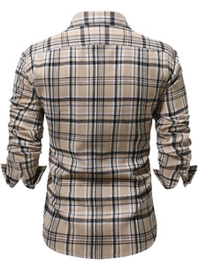 Camicie da uomo di fascia alta personalizzabili in tessuto senza rughe con filo semplice tinto e camicia personalizzabile con bottoni - Product Image 2