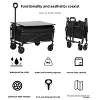 Remorque de camping fonctionnelle et légère, pliable, portable, en métal, pour le camping et les courses.