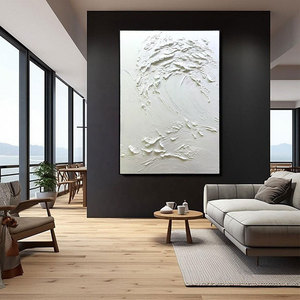 Nghệ Thuật Ban Đầu Chất Lượng Hàng Đầu Hiện Đại Màu Trắng 3D Kết Cấu Kích Thước Lớn Trừu Tượng Hiện Đại Tường Nghệ Thuật Sơn Dầu Cho Phòng Khách - Product Image 4