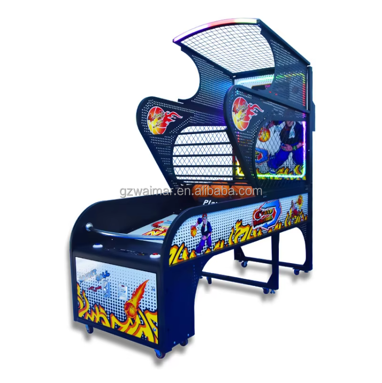 Coin Operated Basketball Game Machine With Screen Folding Sports Shooting Simulation for Amusement Machine