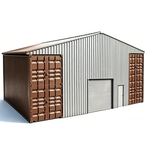 Abri de conteneur extérieur robuste, structure solide, tente de stockage industrielle, abri pour voitures, toit en tôle d'acier colorée, entrepôt - Product Image 4