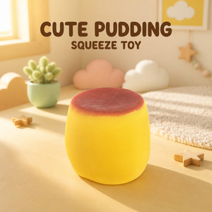 Jouet à presser en forme de pudding mignon en TPR, extensible et à pétrir, anti-stress pour adultes et adolescents - Product Image 1