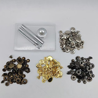 12 Sets 831 Druckknöpfe-Set mit Montagewerkzeugen, Metall-Druckknöpfe für Ledertaschen, Kleidung, DIY-Lederhandwerk