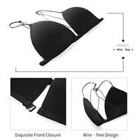 Soutien-gorge sexy d'été pour femme, à fines bretelles, fermeture avant, bonnets triangulaires, ultra-fin, sans armatures, push-up, pour une silhouette sublimée