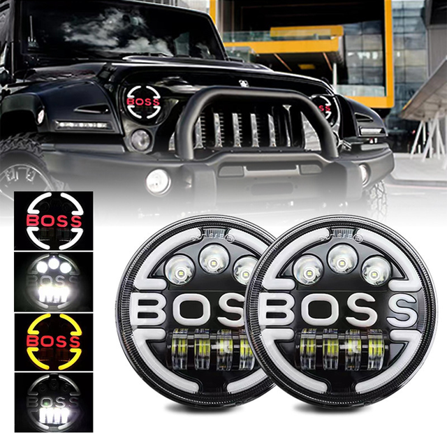 High Low Beam Led 7" Headlight for Truck Offroad Car Motorcycle DRL halo Lights Waterproof Round 7 Inch LED Headlights