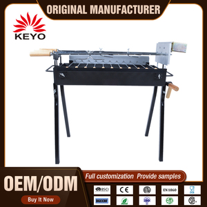 Barbecue de jardin extérieur noir à quatre pieds, barbecue électrique à broche rotative automatique, barbecue au charbon de bois - Product Image 3