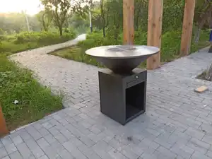 Taman Corten Lubang Api Baja Panggangan Barbekyu BBQ Gas Panggang BBQ