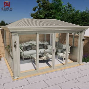 Villa moderne, véranda en verre, cadre en aluminium, verre trempé, résistant au froid, installation facile, toit réfléchissant pour cour - Product Image 1