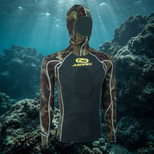 Meilleures ventes Aropec SS-5K15HP-1M-1mmBK/LMWG Rash guard 1mm Camouflage Vert Vin Manches longues Anti-bactérien Spandex/Polyester 220g - Product Image 3