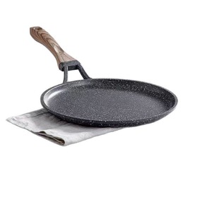 Poêle à crêpes en aluminium antiadhésive avec manche en bois, poêle à omelettes, poêle à steak, crêpière à <span class=keywords><strong>induction</strong></span>, ustensile de cuisine - Product Image 1