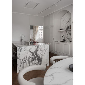 Newstar muebles <span class=keywords><strong>de</strong></span> mármol Natural personalizados encimeras <span class=keywords><strong>de</strong></span> cocina lujo Calacatta Viola mármol <span class=keywords><strong>cascada</strong></span> isla <span class=keywords><strong>de</strong></span> cocina - Product Image 1