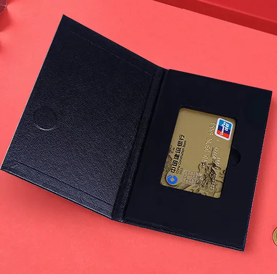 Custom Logo Black Gift Kaarthouder Creditcard Vip Card Verpakking Magneet Sluiting Geschenkdoos
