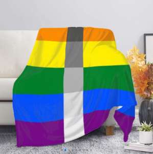 Handicap (arc-en-ciel) Couverture Cadeaux LGBT Lesbian Gay Pride Décor coloré Personnalisé Doux Flanelle Lit Canapé Couvertures - Product Image 4