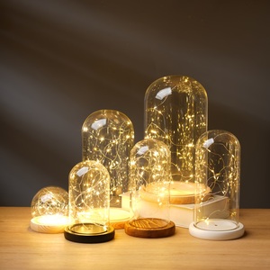 15*15cm Venta al por mayor Campana de cristal Cilindro de fondo plano Cúpula de cristal Paquete de decoración transparente Cúpula de cristal - Product Image 6