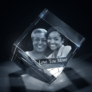 Pujiang Wholesale 3d K9 Magic Crystal Cube Photo Desktop Decoration Customized Picture Photo Frame Crystal for Family Gifts