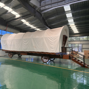 Carroza de transporte de tiendas de campaña de madera cómoda para viajes, con escalera, para tiendas de glamping, de fácil arrastre - Product Image 4