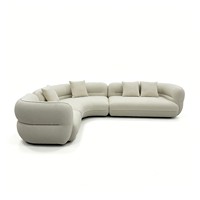 Canapé modulaire incurvé en tissu bouclé, style moderne, pour hôpital, salon, villa, hôtel, meubles OEM ODM