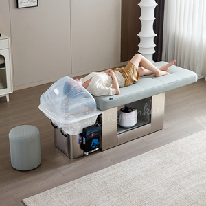 Chaise de lavage de cheveux en acier inoxydable pour salon de beauté, réglable, électrique, extensible, avec bol en céramique, <span class=keywords><strong>lit</strong></span> de spa pour la tête - Product Image 5