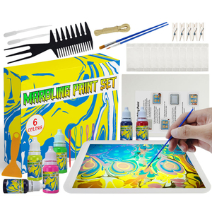 Stazione Creativa per Hydro-Dipping, Set Vibrante per Marmorizzazione su <span class=keywords><strong>Carta</strong></span> Suminagashi, Materiale Educativo per Arte Ebru, Unità di Risorse per Attività - Product Image 2
