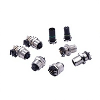 Connecteur de capteur standard M12, tête mâle/femelle, à visser, étanche, contact en cuivre, boîtier en acier inoxydable, prise 4P 5P 8P