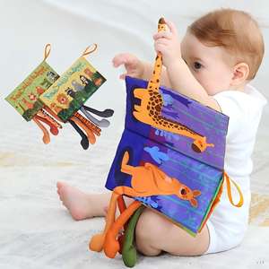 <span class=keywords><strong>Livre</strong></span> en tissu 3D en forme d'animal avec queue pour l'éducation de la petite enfance, jouet sensoriel tactile pour bébé, écologique, lavable, cadeau d'anniversaire - Product Image 3