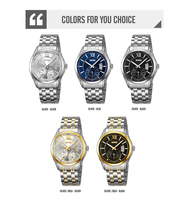 Montre à quartz de haute qualité avec logo personnalisé OEM, bracelet en acier inoxydable, boîtier étanche 3 ATM, argenté, pour homme, vente en gros, aiguilles romaines