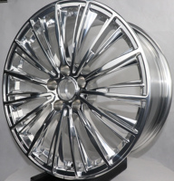 Jante en alliage multi-rayons 5 trous de 18 à 22 pouces, finition argentée polie, jante de voiture en aluminium, PCD ET personnalisé