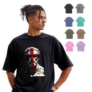 SHENGSHI Factory Custom Quick Dry Men's Oversized Tshirt 100% Cotton 320g Heavy <b>Weight</b> Hip Hop OEM Designer <b>Blank</b> TShirt for Men - Product Image 1