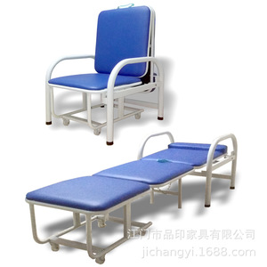 Pinyin Hospital Companion <b>Chair</b> PY-P1 Blue Artificial Leather Folding <b>Single</b> Seat Thickened Steel Pipe - Product Image 3