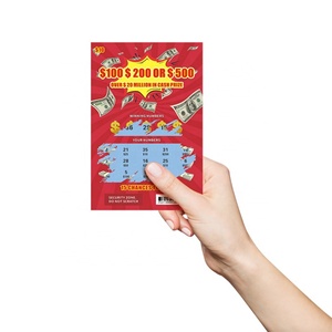 Custom Scratch Off Lottery Scratch Card Tickets <b>Printing</b> <b>Paper</b> Card Full Color Lottery Tickets - Product Image 1