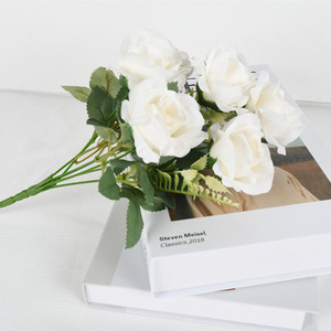 Alta calidad bajo precio flor artificial Rosa ramo seda boda decoración centro de mesa flor - Product Image 3