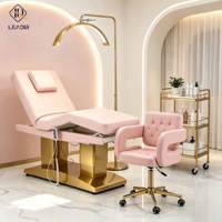 Table de traitement robuste à cadre réglable, lit de beauté électrique à 4 moteurs avec trou pour le visage, pour salon de beauté et SPA