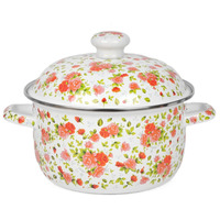 Épaissie Émaillée Double Oreilles Pot À Soupe Ménage Gaz Cuisinière À Induction Universel Sans Revêtement Fond Plat Marmite avec Couvercle