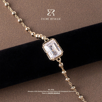 Bracelet en moissanite taille émeraude 2 carats, bijoux en argent 925 plaqué or 14 carats, couleur D, moissanite VVS1 pour femme
