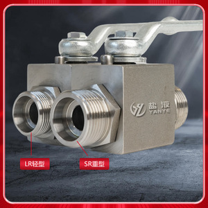 Vanne à boisseau sphérique manuelle haute pression série KHB, acier au carbone, interface de type H, 25SR 18LR, bille 24 degrés, tube conique, joint étanche - Product Image 3