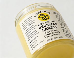 Tapom Valley Zimbabwe Pillar <b>Candles</b> 200g Beeswax <b>Coconut</b> Oil Eco-Friendly Unscented 24 Months - Product Image 3
