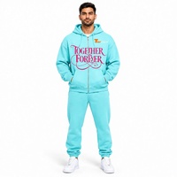 Ensemble de survêtement tendance pour homme avec sweat à capuche zippé, en molleton de coton et polyester 500 GSM, épais, pour l'hiver et la gym, fabrication OEM, marque privée