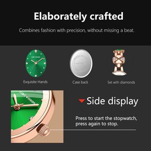 นาฬิกาข้อมือควอทซ์อะนาล็อกสายสแตนเลสหน้าปัดทรงไข่ - Product Image 4