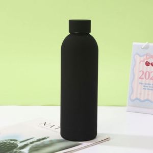 350ML 500ML 750ML 1000ML Gourde isotherme anti-rouille en acier inoxydable 304 à col étroit avec surface en caoutchouc pour montage sur véhicule, impression personnalisée - Product Image 2