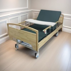 Lit médicalisé en bois massif, manuel, simple ou double, avec fonction bascule, pour usage à domicile ou en milieu hospitalier, chambre à coucher - Product Image 1