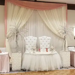 5ftX10ft Chiffon White Tulle Baby Parties Photo backdrop christmas church door curtain for wedding decoration