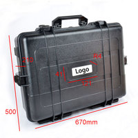 Boîte de rangement d'outils d'extérieur en plastique rigide, grande, étanche, anti-poussière, anti-chute, anti-corrosion, couleur personnalisée, 670x500x210mm