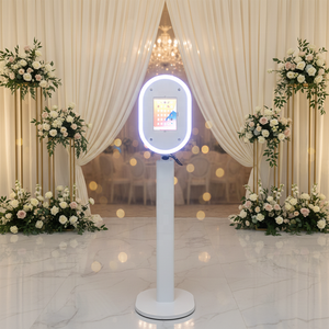 Kiosque photo numérique portable KINGSUN <span class=keywords><strong>en</strong></span> alliage d'aluminium, ovale et rotatif, compatible <span class=keywords><strong>iPad</strong></span>, pour mariages et fêtes, jusqu'à 10 personnes, livraison immédiate - Product Image 2