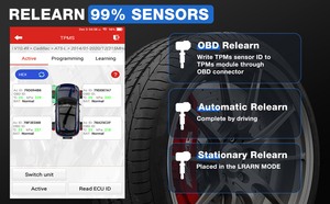 สำหรับเครื่องมือเซ็นเซอร์ TPMS รถยนต์ CRT5011V2 เซ็นเซอร์ยาง 4 ชิ้น จอแสดงผล 3.5 นิ้ว ใช้งานได้กับรถยนต์ทั่วไป รับประกัน 12 เดือน - Product Image 5