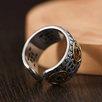 Bagues de style chinois traditionnel bicolores, bagues de style vintage avec pièces de monnaie de la dynastie Qing, bijoux pour femmes et hommes, cadeau